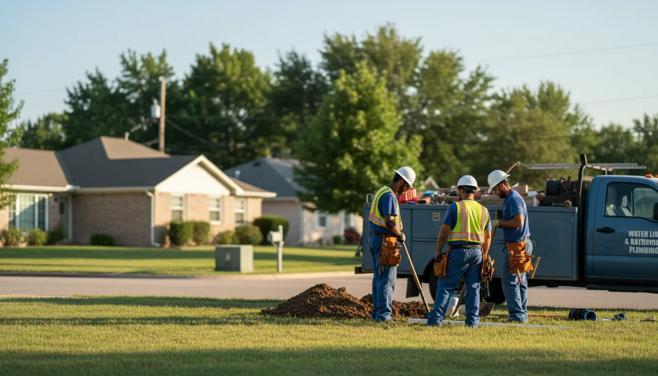 Residential water line and bathroom plumbing service in Broomall, PA